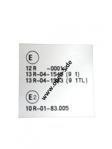 Ex+E2 - ECE Reglement-Kleber ab 1987