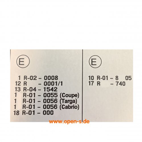 ECE regulation sticker before Mj.1984